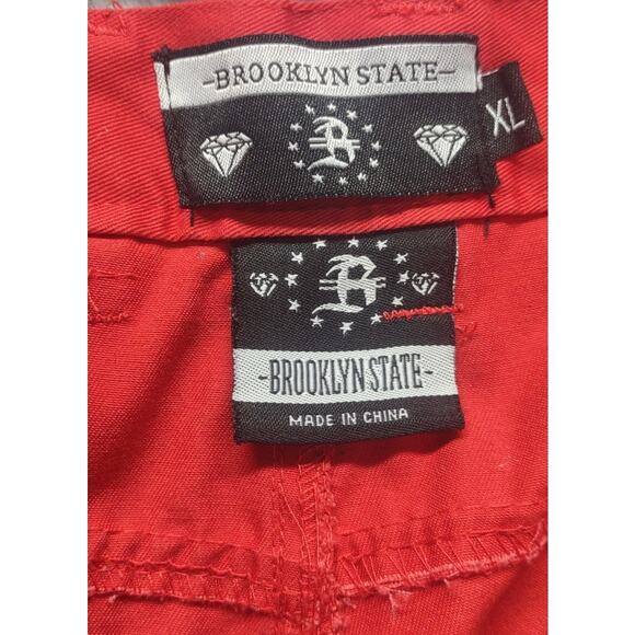 Brooklyn State Mens Designer Stacked Red Denim Slim Skinny Jeans Pants - Picture 5 of 5